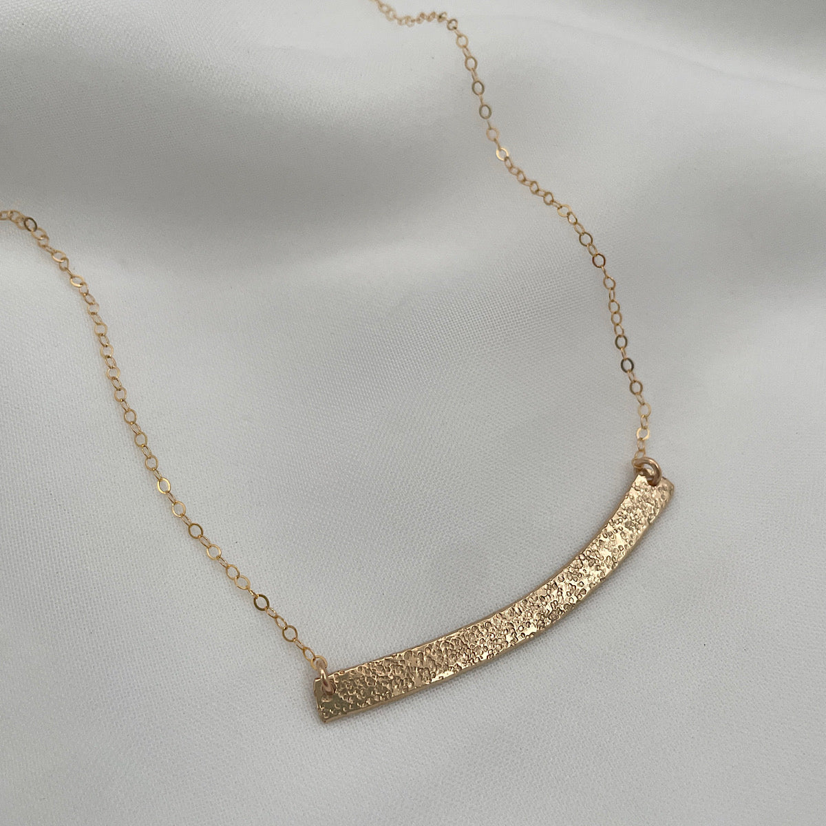 Diamond Dusted Long Bar Necklace