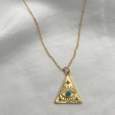 Evil Eye Pyramid Necklace