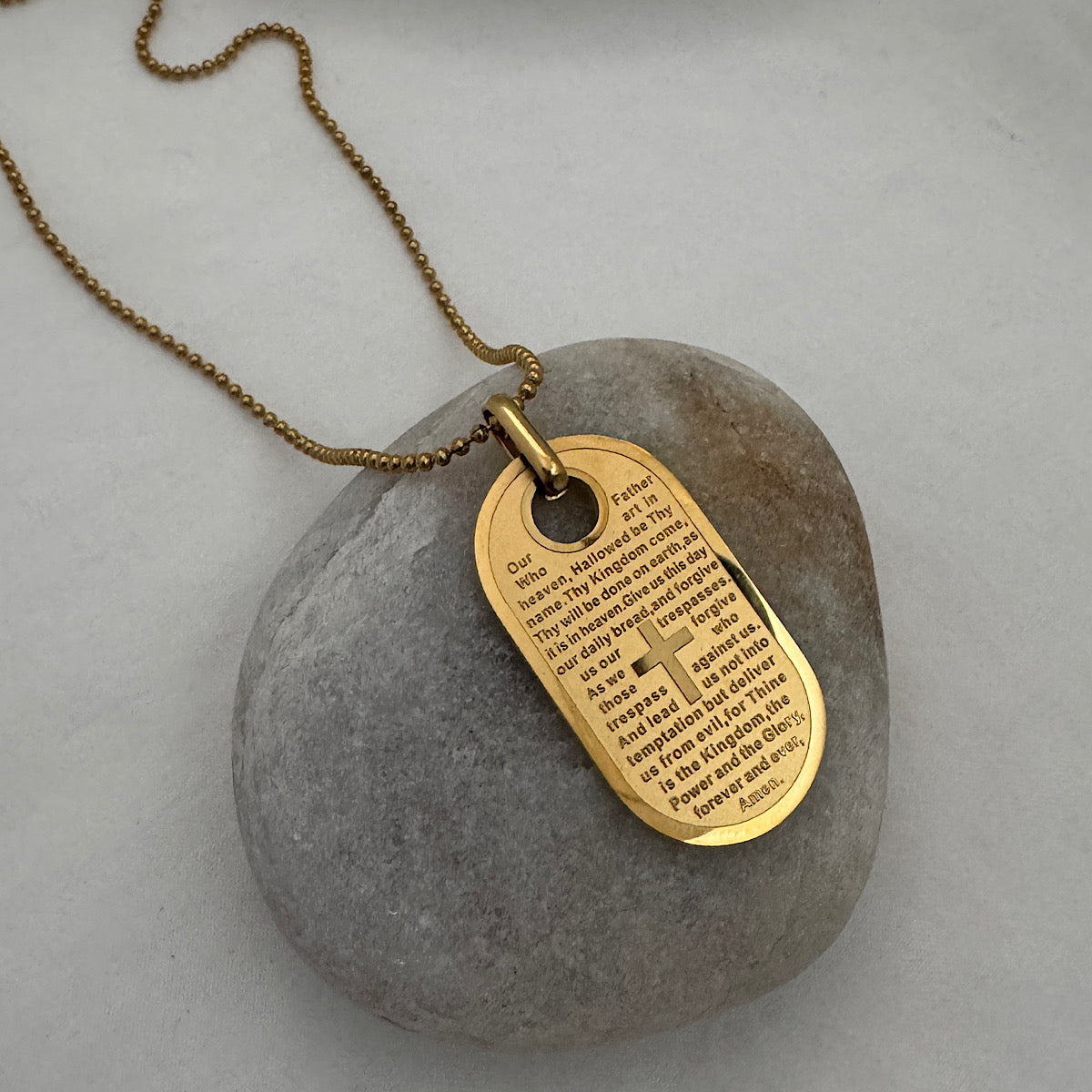 Lord's Prayer Dog Tag Necklace – IsabelleGraceJewelry