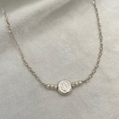 Dainty Benedictine Coin Necklace