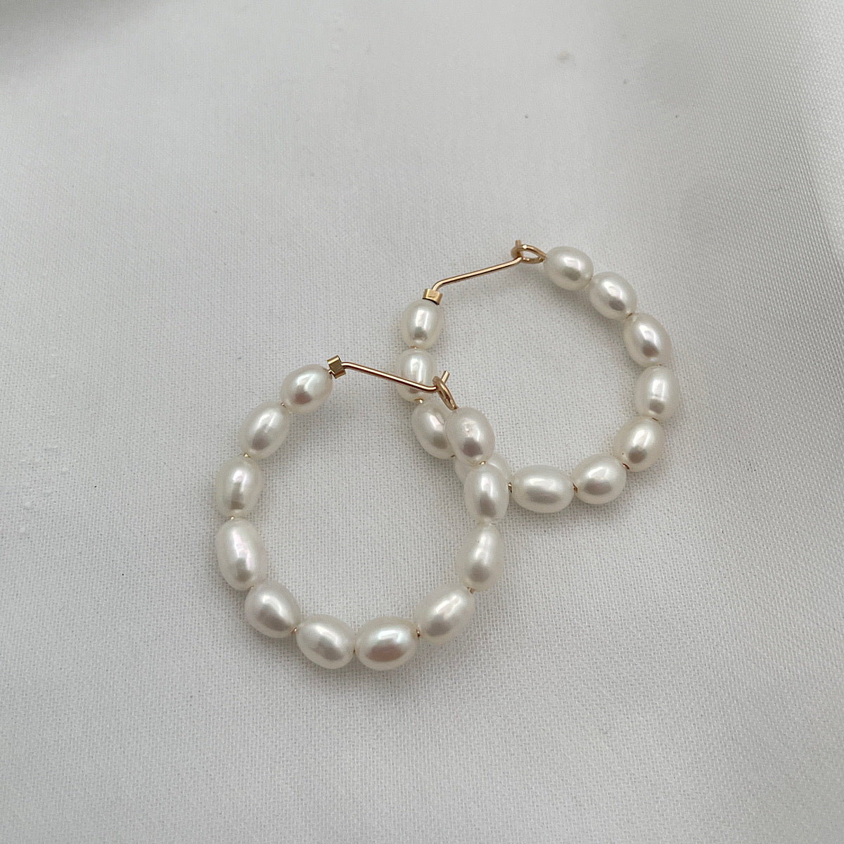 Baby Pearl Hoop Earrings