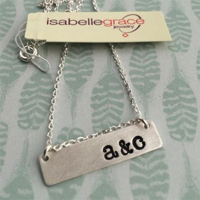 Initial Bar Necklace - IsabelleGraceJewelry