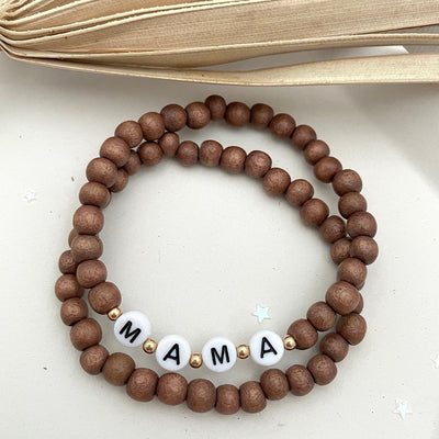 Mini MAMA Boho Bead Bracelet Set