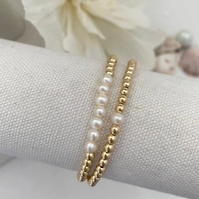 Pearl Strand Classic Bead Bracelet Gold Fill