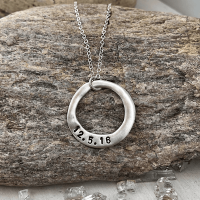 Personalized  Open Circle Necklace  - IsabelleGraceJewelry