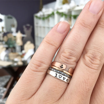 Personalized Stacking Ring Silver  - IsabelleGraceJewelry