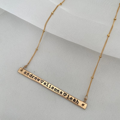 Thin Message Bar Necklace