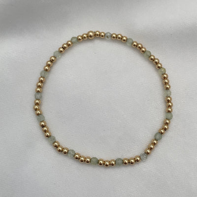 Gemstone 3mm Gold Filled Bead Bracelet