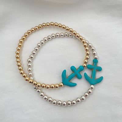 Anchor Bead Bracelet Gold Fill