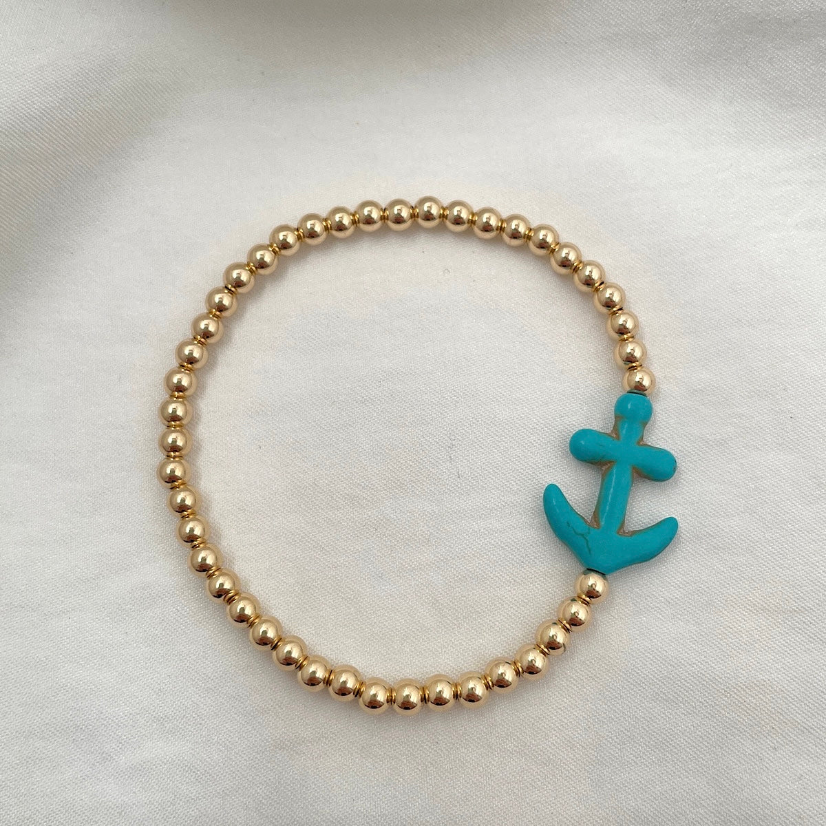 Anchor Bead Bracelet Gold Fill