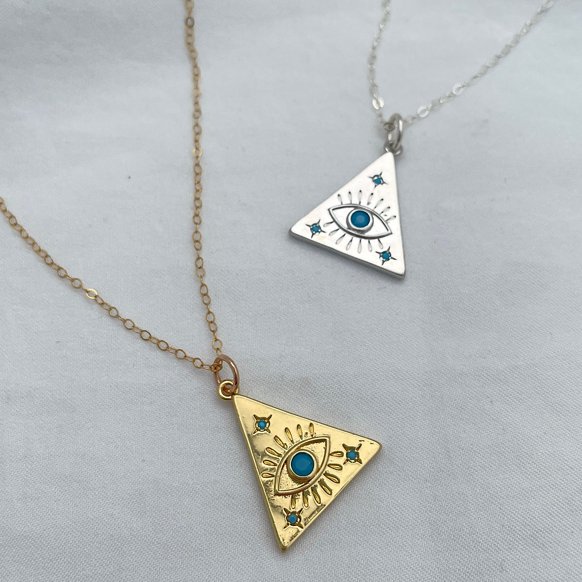 Evil Eye Pyramid Necklace