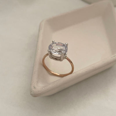 East West Oval Solitaire Ring