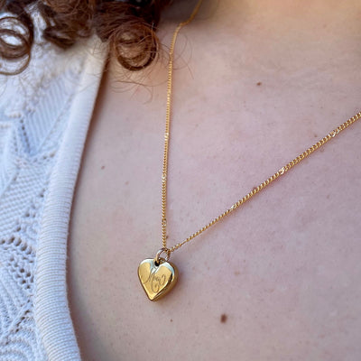 Mom Script Heart Charm Necklace