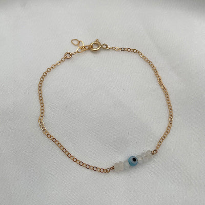 Evil Eye Moonstone Bracelet