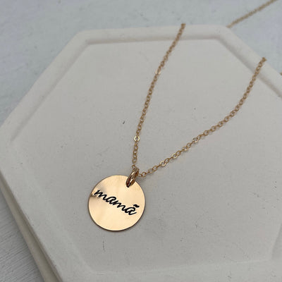 Mama Simple Disc Necklace