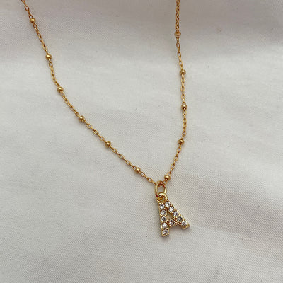 Dainty Diamond Initial Necklace