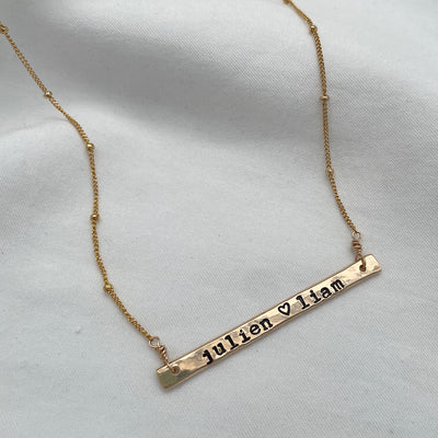 Thin Message Bar Necklace