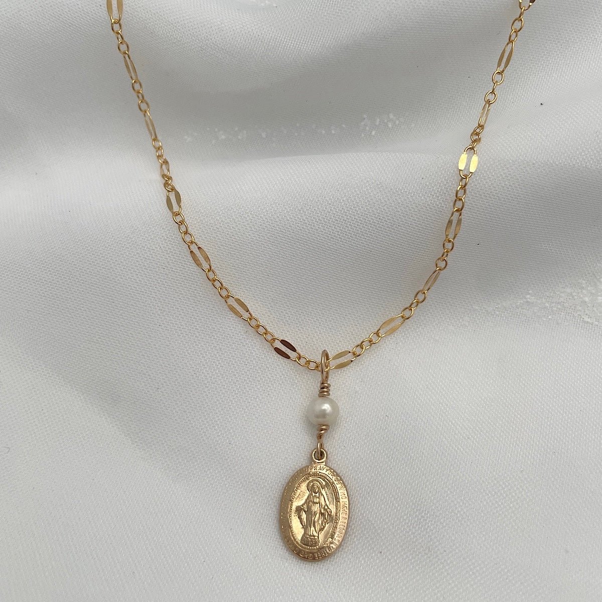 Dainty miraculous medal necklace Clearance