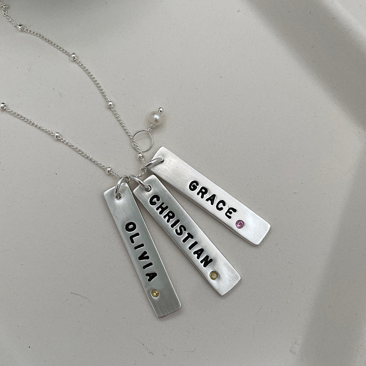 Birthstone Tag Necklace