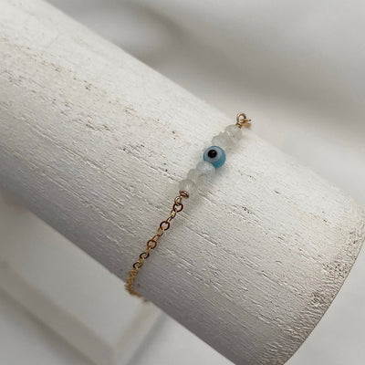 Evil Eye Moonstone Bracelet