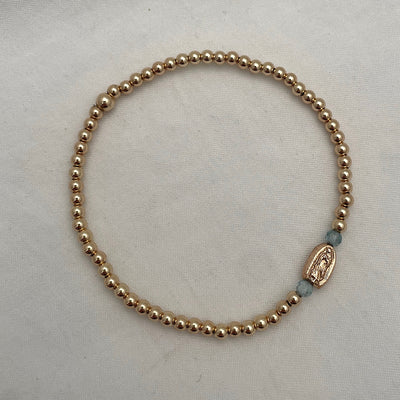 Tiniest Mother Mary Bead Bracelet Gold Fill