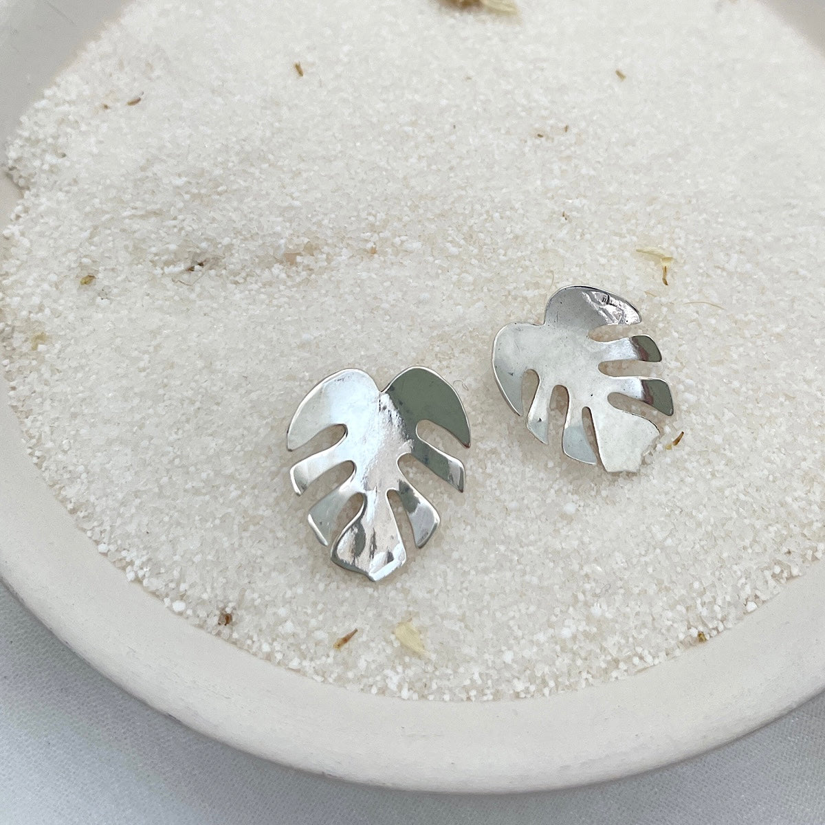 Palm Leaf Stud Earrings