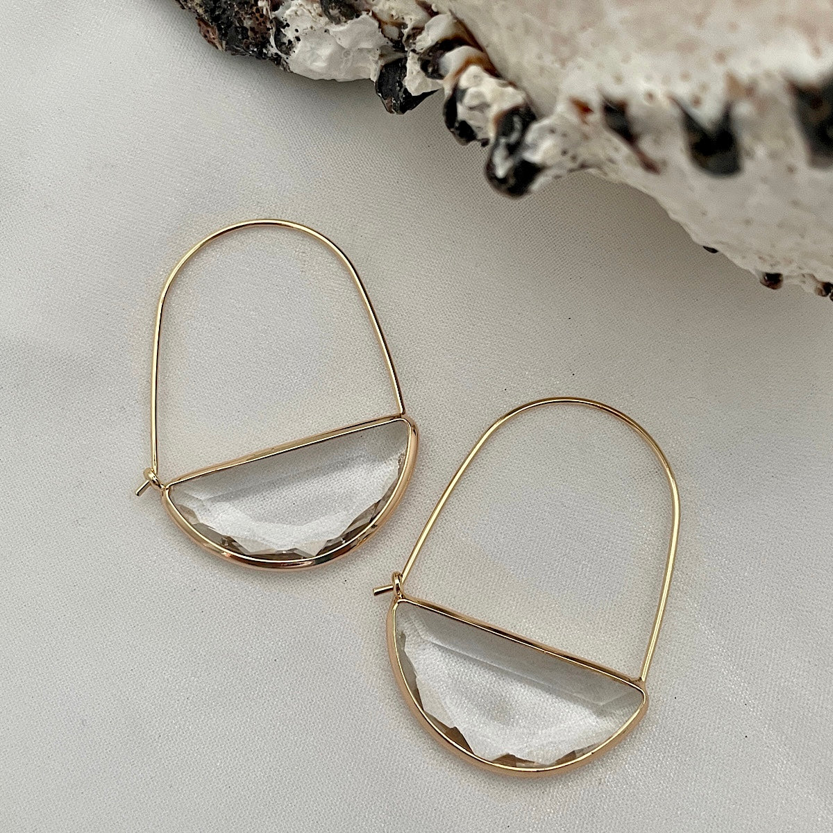 Half Moon Glass Hoops