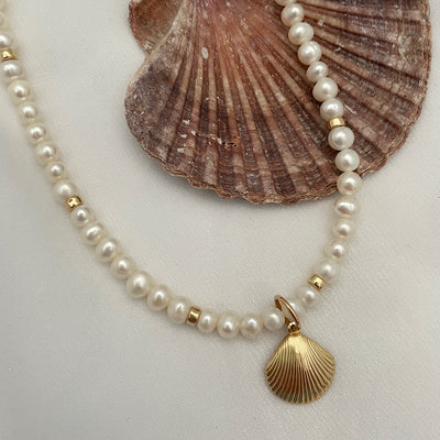 Pearl and Seashell Charm Choker