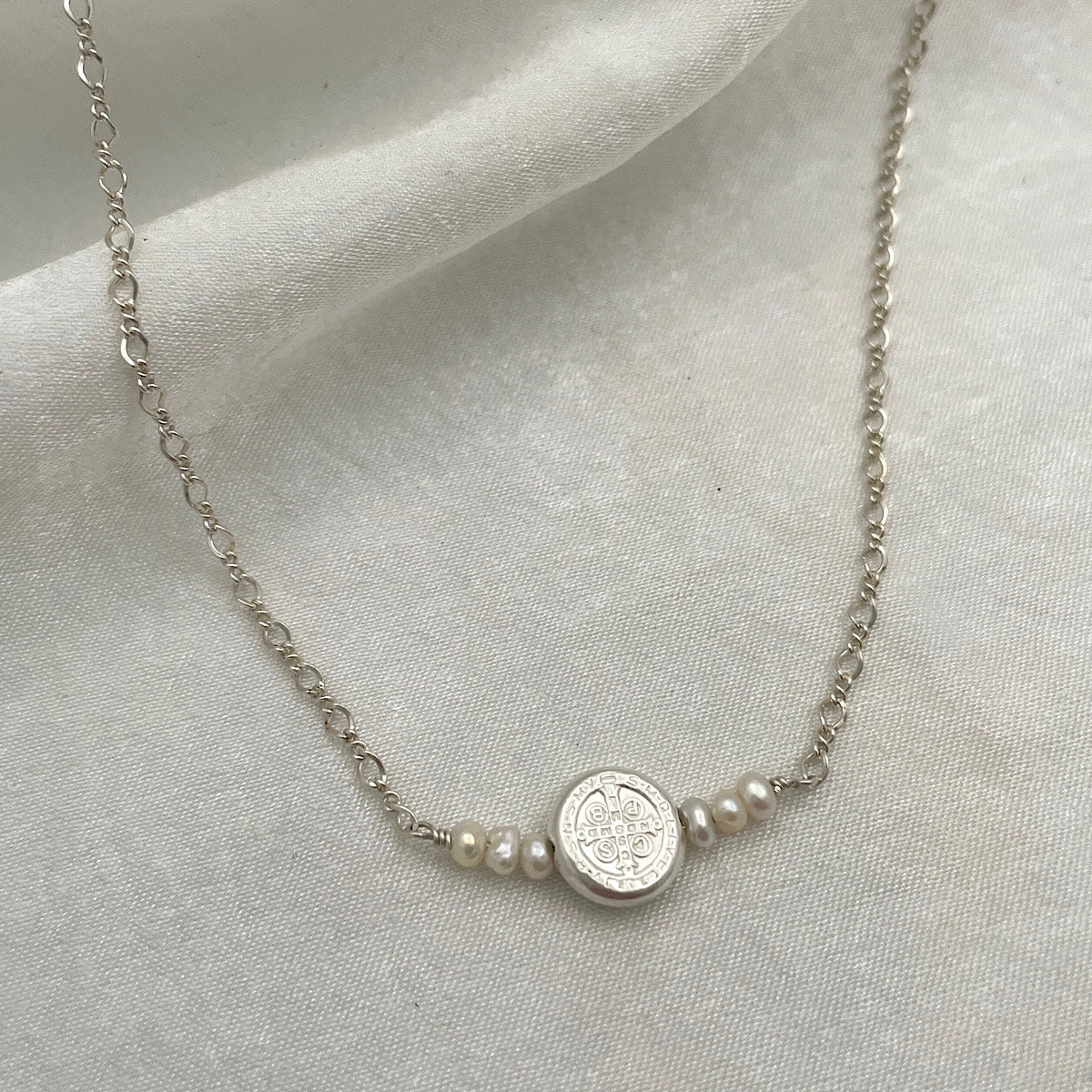 Dainty Benedictine Coin Necklace