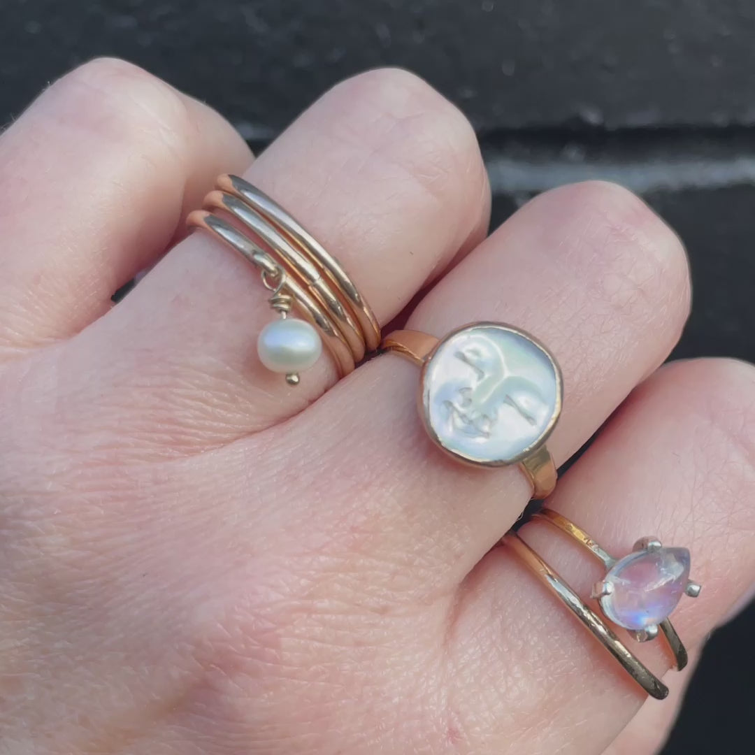 Moon Face Ring