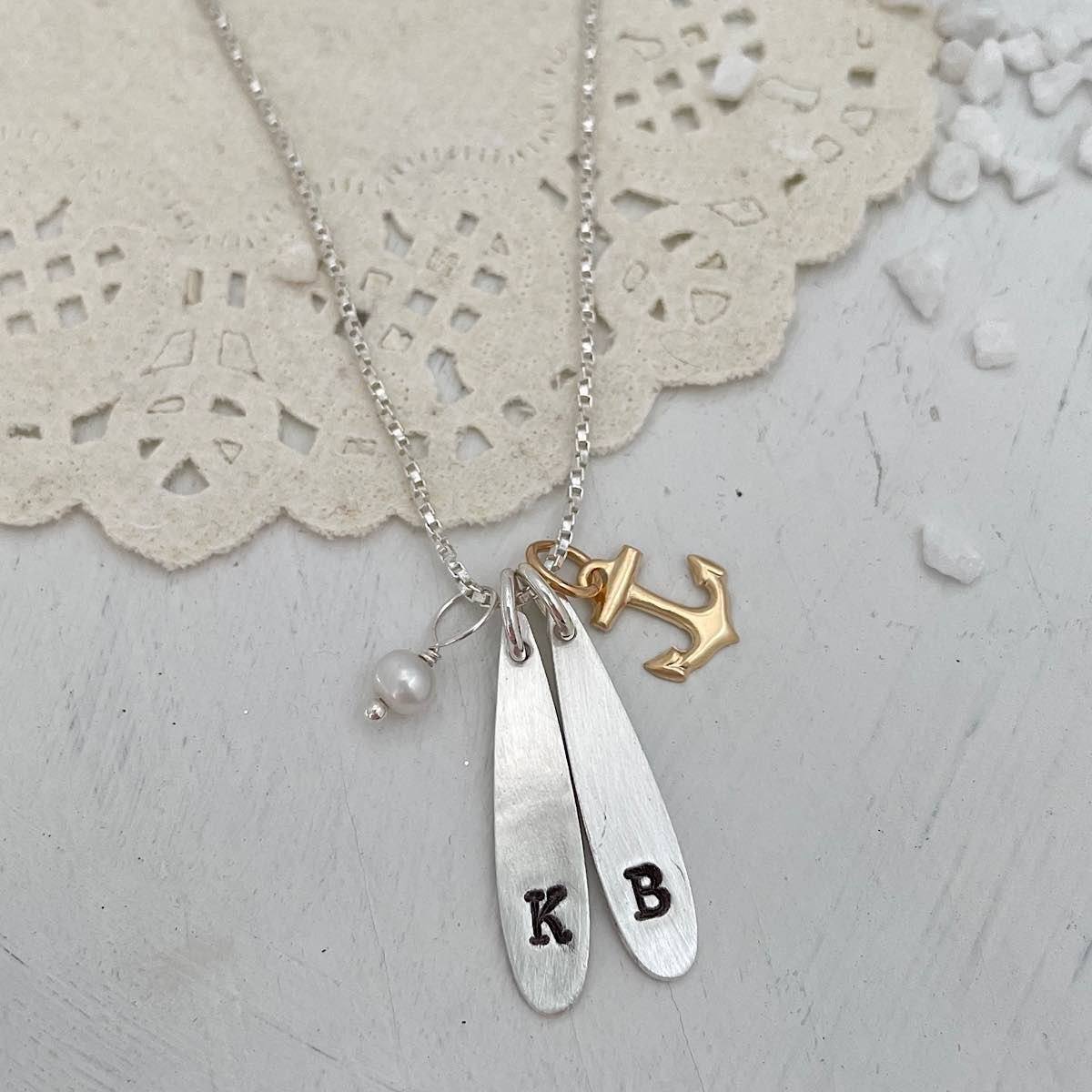 Anchor Initial Necklace