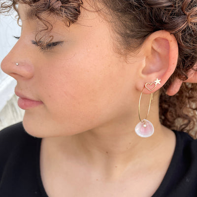 Apple Blossom Shell Hoop Earrings - Limited Edition