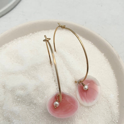 Apple Blossom Shell Hoop Earrings - Limited Edition