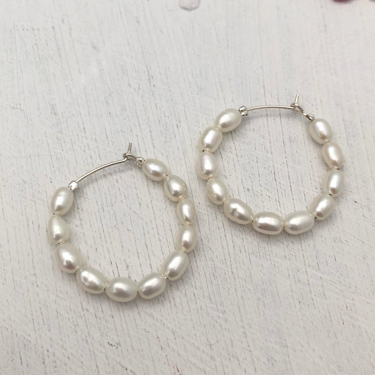 Baby Pearl Hoop Earrings
