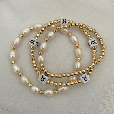 Baroque Pearl Bead Bracelet Gold Fill