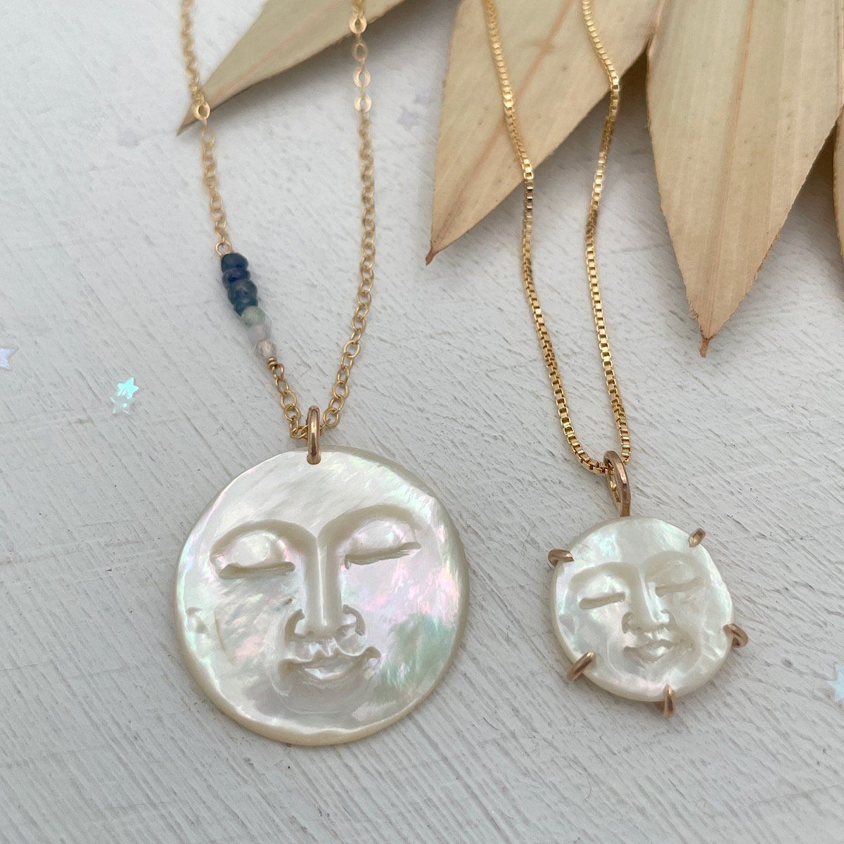 Boho Moon Face Necklace