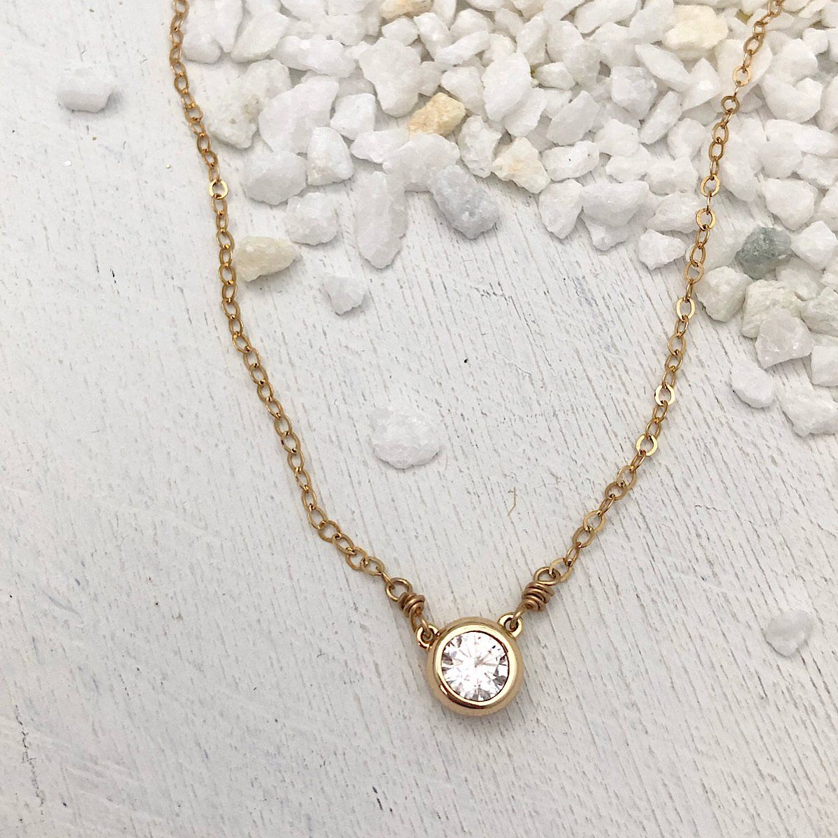 Classic CZ Solitaire Necklace