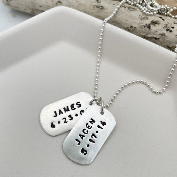 Classic Dog Tag Necklace IsabelleGraceJewelry