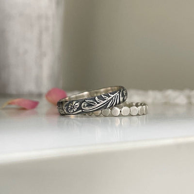 Cora Vintage Band Ring Sterling Silver