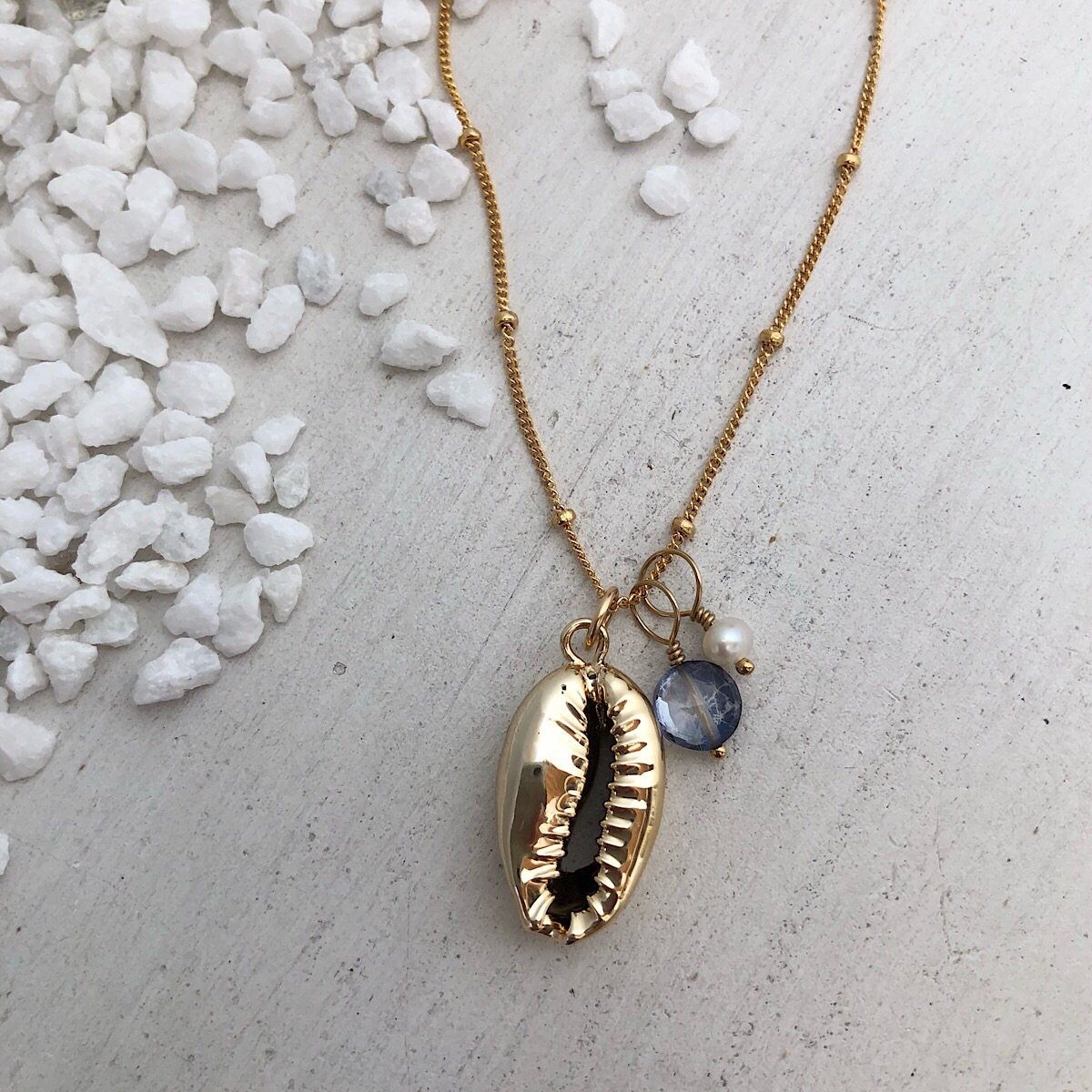 Cowrie Shell Charm Necklace - IsabelleGraceJewelry