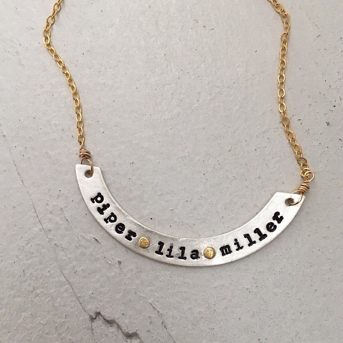 Curved Bar Necklace - IsabelleGraceJewelry