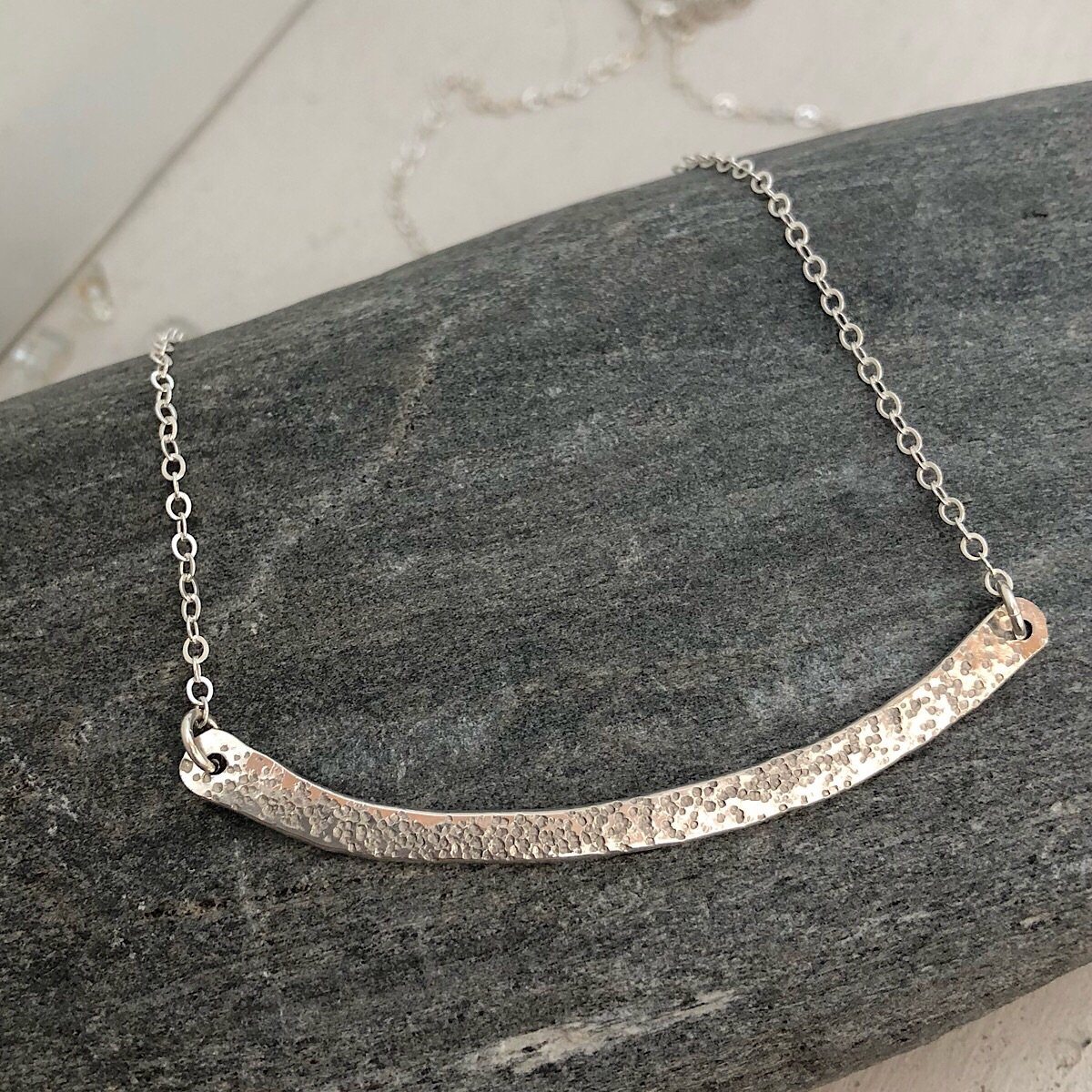Diamond Dusted Long Bar Necklace - IsabelleGraceJewelry
