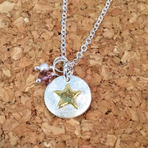 Disc Gold Star Charm - IsabelleGraceJewelry