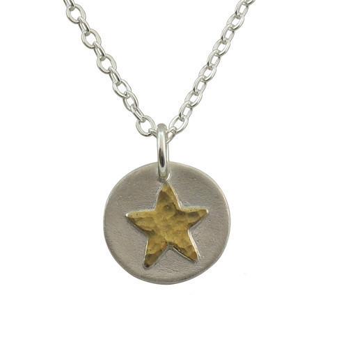 Disc Gold Star Charm - IsabelleGraceJewelry