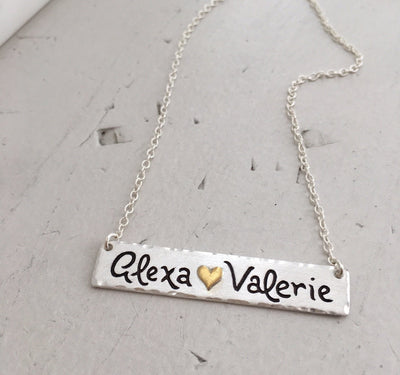 Double Name Bar Necklace - IsabelleGraceJewelry