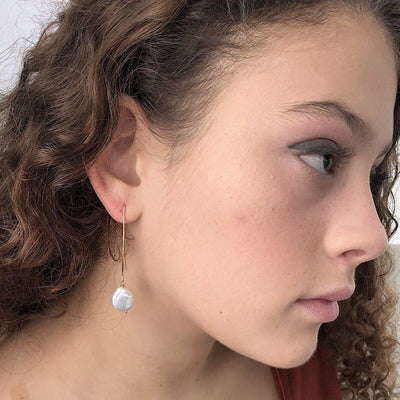 Essential Coin Pearl Earring - IsabelleGraceJewelry