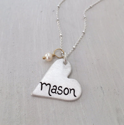 Heart Name Charm Necklace - IsabelleGraceJewelry