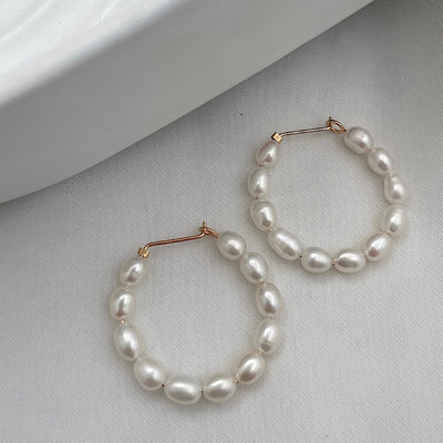 Baby Pearl Hoop Earrings