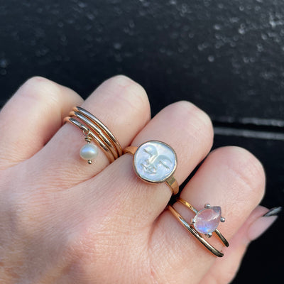 Moon Face Ring