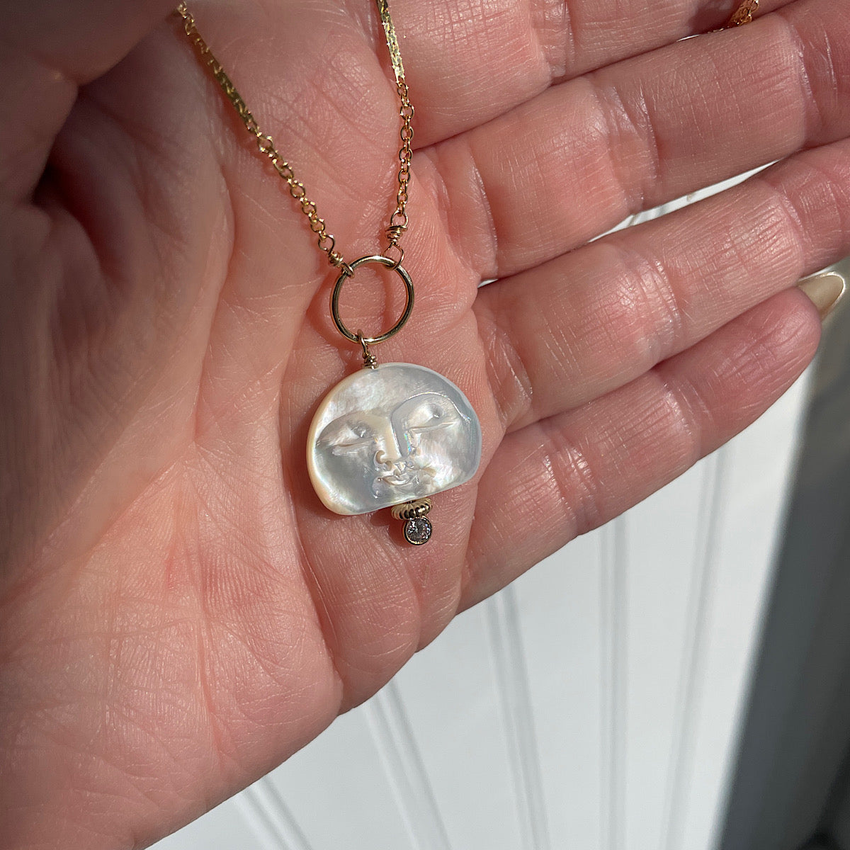Moon Face Eclipse Necklace